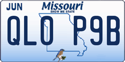 MO license plate QL0P9B