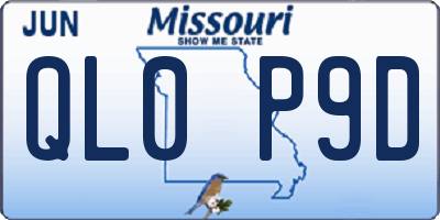 MO license plate QL0P9D