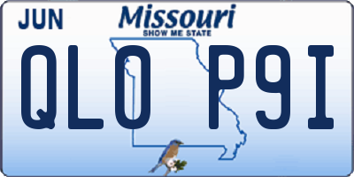 MO license plate QL0P9I