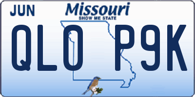 MO license plate QL0P9K