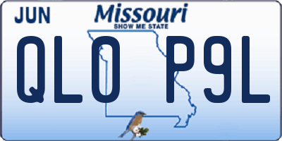 MO license plate QL0P9L
