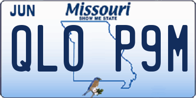 MO license plate QL0P9M