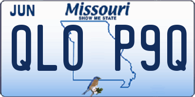 MO license plate QL0P9Q