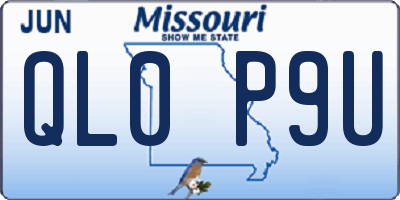 MO license plate QL0P9U