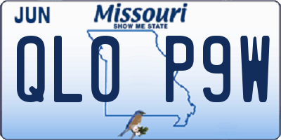 MO license plate QL0P9W