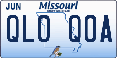 MO license plate QL0Q0A