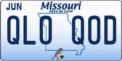 MO license plate QL0Q0D