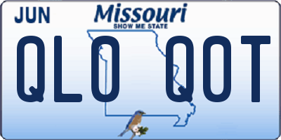 MO license plate QL0Q0T