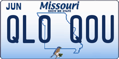 MO license plate QL0Q0U