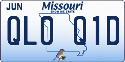 MO license plate QL0Q1D
