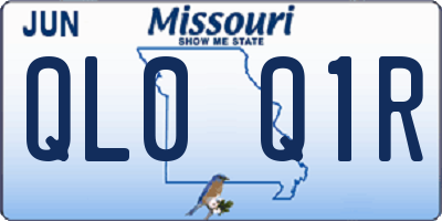 MO license plate QL0Q1R