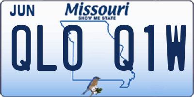 MO license plate QL0Q1W