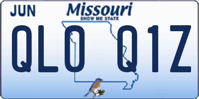 MO license plate QL0Q1Z