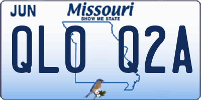 MO license plate QL0Q2A