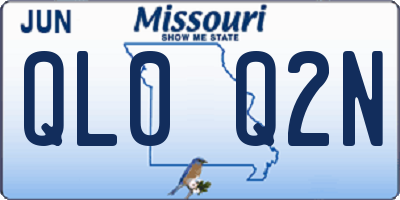 MO license plate QL0Q2N