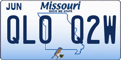 MO license plate QL0Q2W
