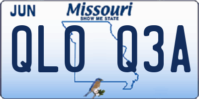 MO license plate QL0Q3A