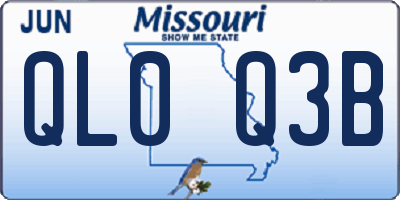 MO license plate QL0Q3B