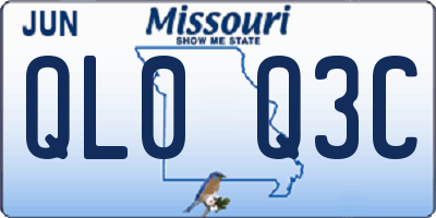 MO license plate QL0Q3C