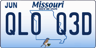 MO license plate QL0Q3D