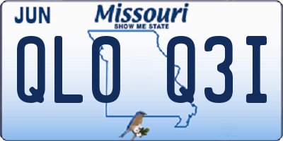 MO license plate QL0Q3I