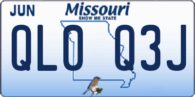 MO license plate QL0Q3J