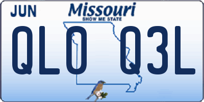 MO license plate QL0Q3L
