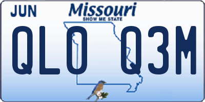 MO license plate QL0Q3M