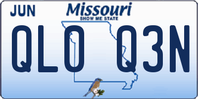 MO license plate QL0Q3N
