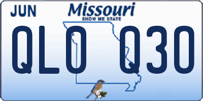 MO license plate QL0Q3O