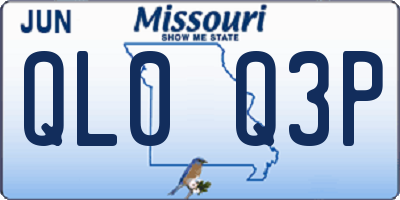 MO license plate QL0Q3P