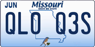 MO license plate QL0Q3S