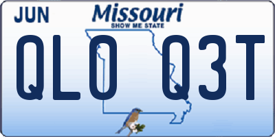 MO license plate QL0Q3T