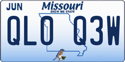 MO license plate QL0Q3W