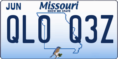 MO license plate QL0Q3Z