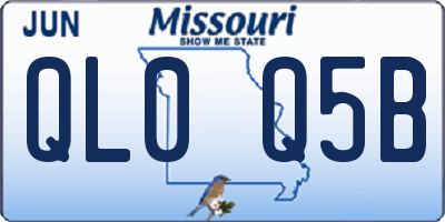 MO license plate QL0Q5B