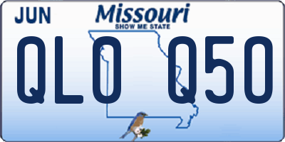 MO license plate QL0Q5O