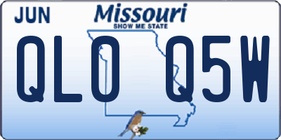MO license plate QL0Q5W