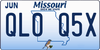 MO license plate QL0Q5X