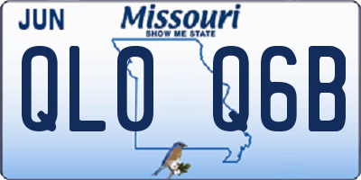 MO license plate QL0Q6B