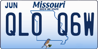 MO license plate QL0Q6W
