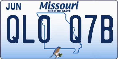 MO license plate QL0Q7B