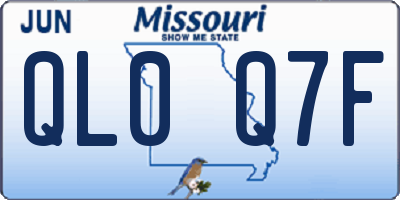 MO license plate QL0Q7F