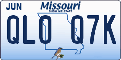 MO license plate QL0Q7K