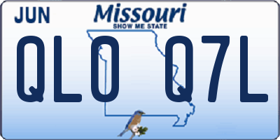 MO license plate QL0Q7L