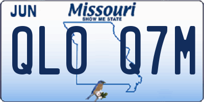 MO license plate QL0Q7M