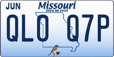 MO license plate QL0Q7P