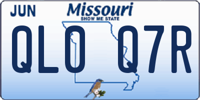 MO license plate QL0Q7R