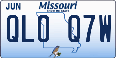 MO license plate QL0Q7W