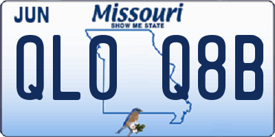 MO license plate QL0Q8B